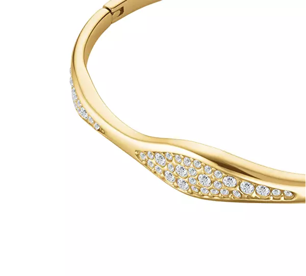 Třpytivý pevný náramek s krystaly Pavé JBPWG-J1235