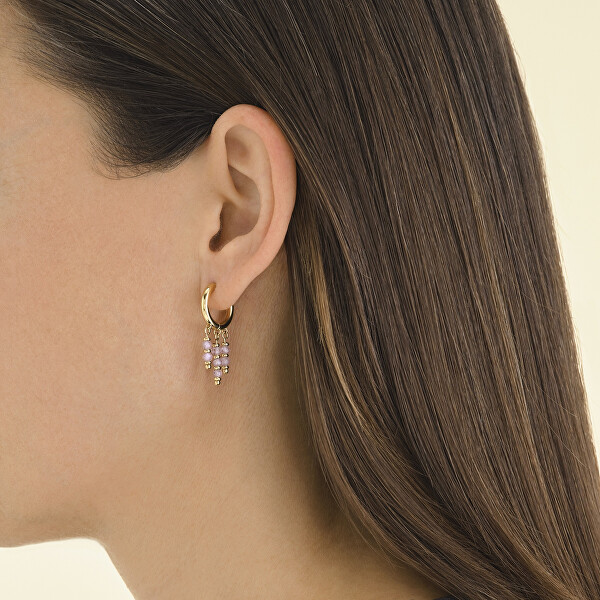Dekoratív aranyozott karika fülbevaló medálokkal Essentials JEBHG-J816