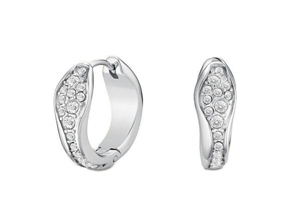 Elegantní ocelové kruhy s krystaly Pavé JEPFS-J1227