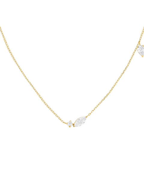 Elegantný oceľový náhrdelník s kryštálmi JNMSG-J1306