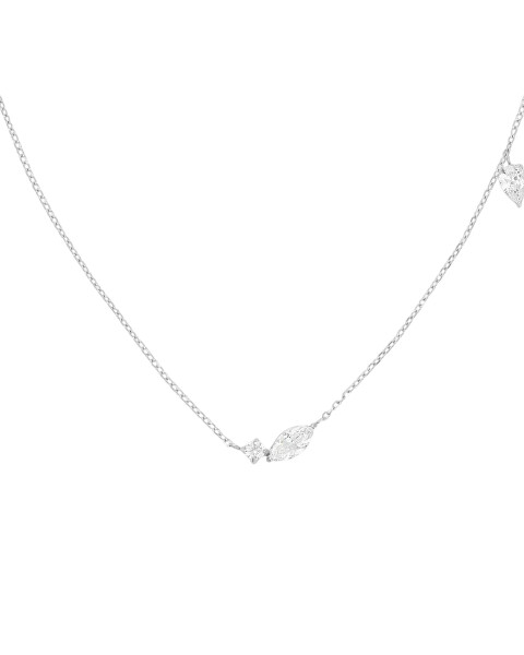 Elegantný oceľový náhrdelník s kryštálmi JNMSS-J1327