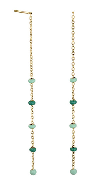 Orecchini lunghi placcati oro alla moda Emerald JEETG-J722