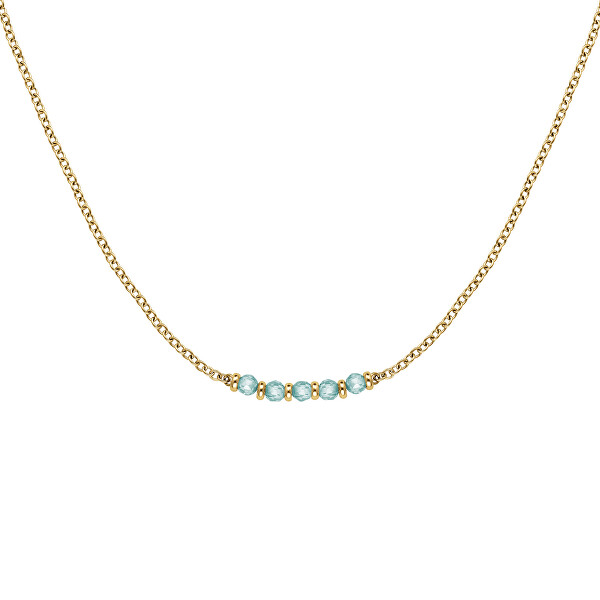 Raffinata collana placcata in oro con perline blu Essentials JNBRG-J812