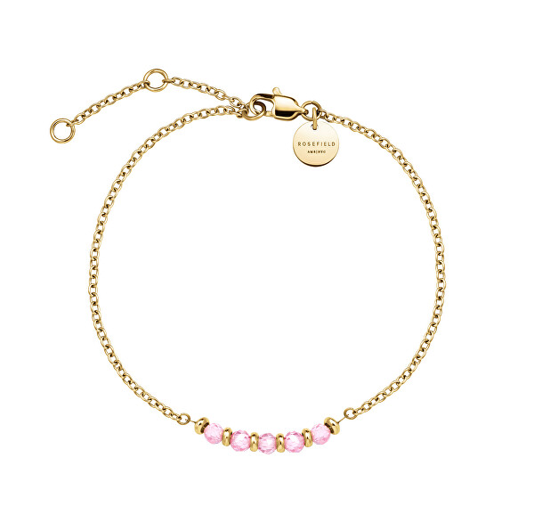 Raffinato bracciale placcato oro con perline rosa Essentials JBPRG-J809
