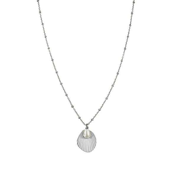 Oceľový náhrdelník s mušľou Amber JSPNS-J160