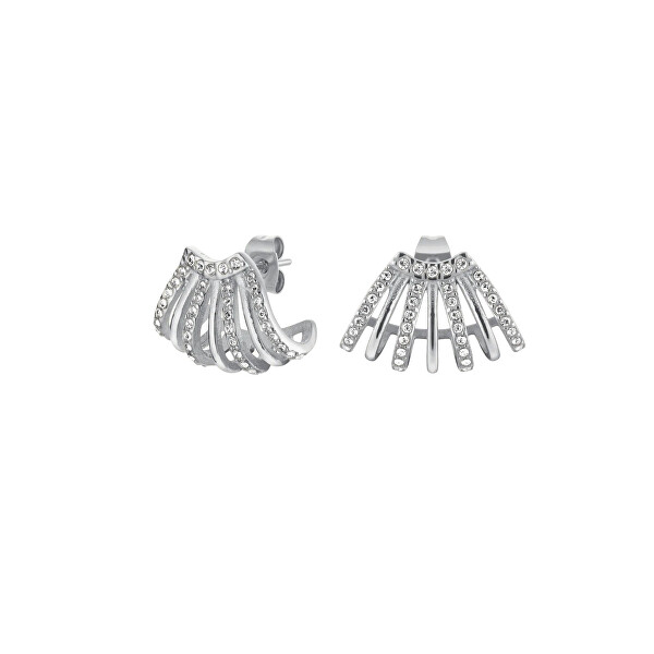 Oslnivé ocelové náušnice s krystaly Swarovski JECCS-J1030