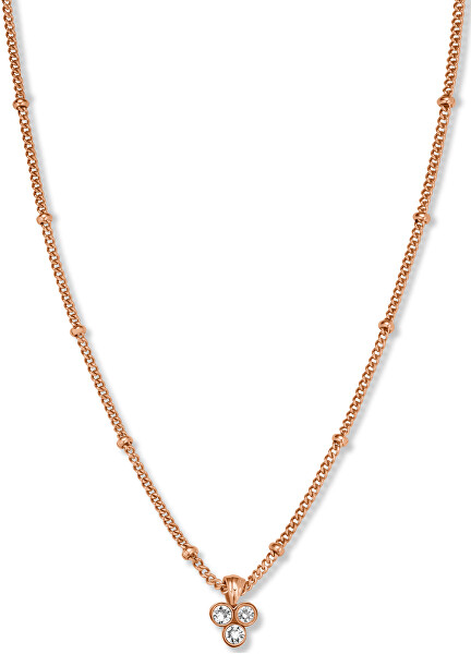 Pozlacený náhrdelník s trojitým krystalem Swarovski Toccombo JTNTRG-J443