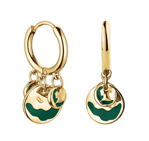 Incantevoli orecchini placcati oro cerchi Emerald JEEWG-J725