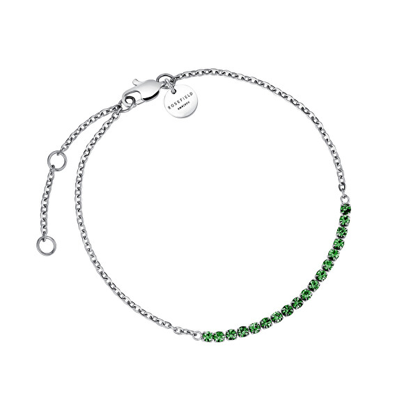 Affascinante bracciale in acciaio con cristalli verdi Tennis JBTES-J914