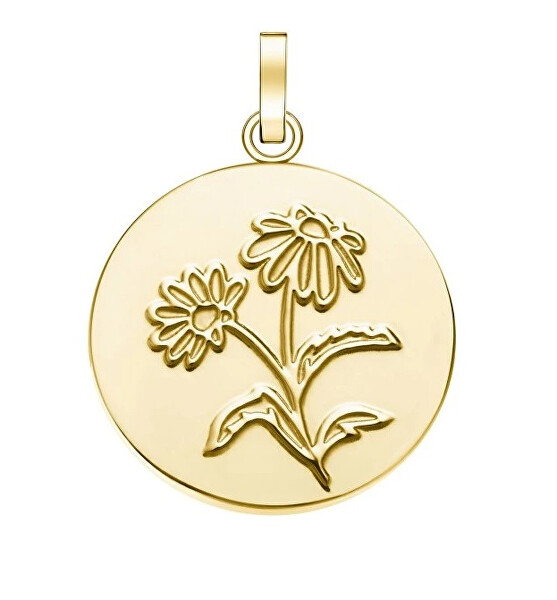 Bájos aranyozott medál PE-Gold-Daisy Flower Coin