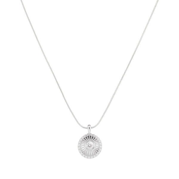 Třpytivý ocelový náhrdelník s přívěskem Solitaire JNBCS-J1207
