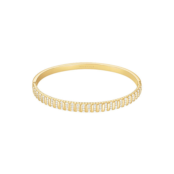 Pozlacený pevný náramek s krystaly Striped JBSBG-J1287