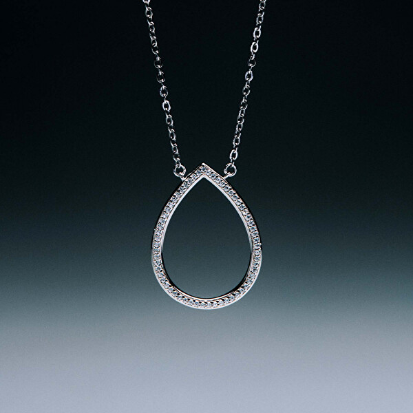 Jemný stříbrný náhrdelník s kubickými zirkony Kapka Sofia RZSO05