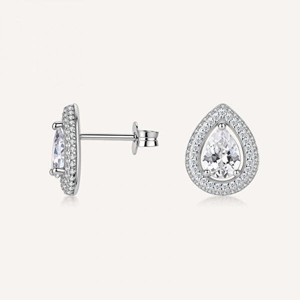 Oslnivé peckové náušnice s kubickými zirkony Kapka Anna RZAN21