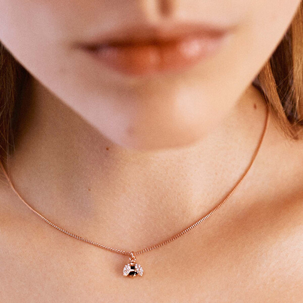 Slušivý stříbrný náhrdelník se včelkou Allegra RZAL025 (řetízek, přívěsek)