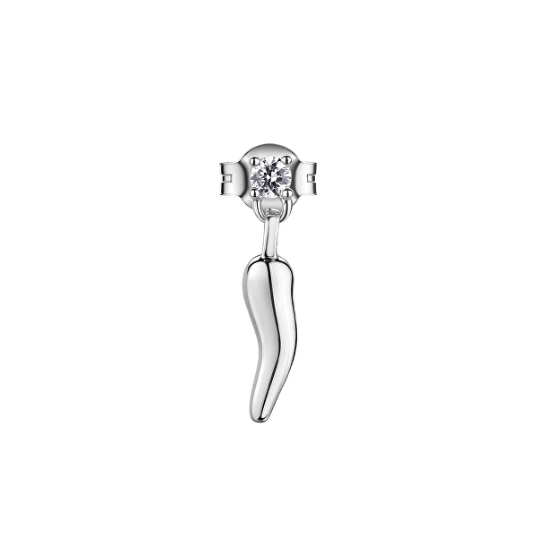 Strieborná single náušnice s diamantom Cornicello Allegra RZAL092