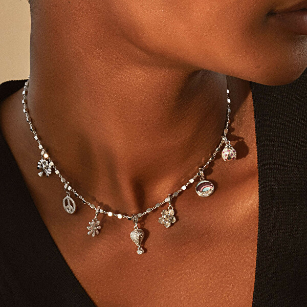Stříbrný kostičkový náhrdelník na přívěsky Storie RZC016