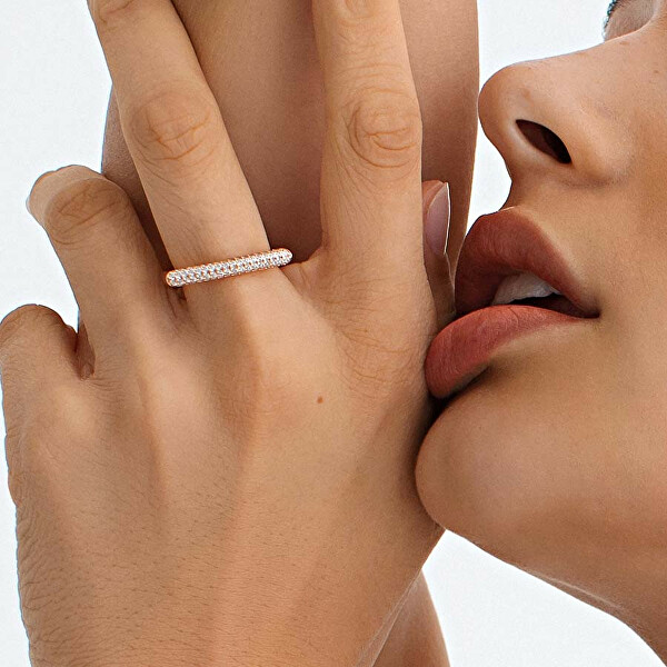 Štýlový strieborný prsteň so zirkónmi Bianca RZBI31