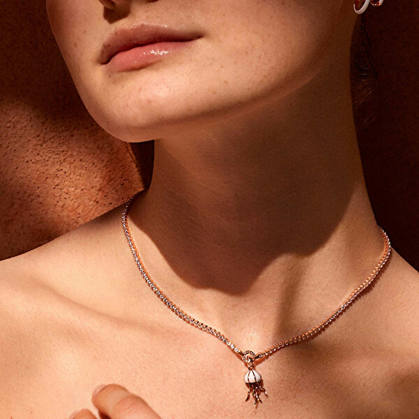 Trblietavý strieborný náhrdelník s krúžkom na prívesky Storie RZC052