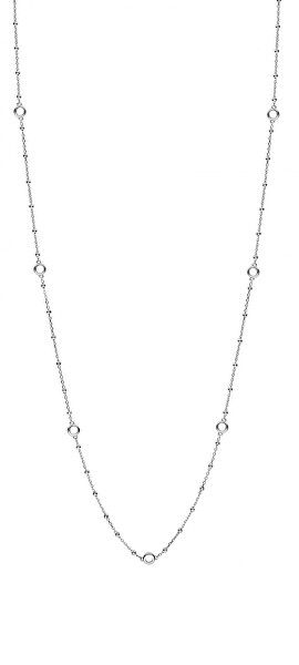 Dlouhý stříbrný náhrdelník s kroužky na přívěsky Storie RZC050
