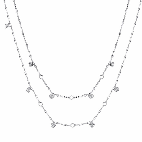 Dvojitý stříbrný náhrdelník Storie RZC018