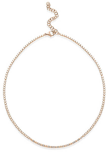 Elegantní bronzový náhrdelník se zirkony Cubica RZC039