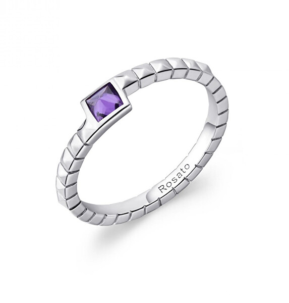 Elegante anello in argento con zircone cubico Cubica RZCU98