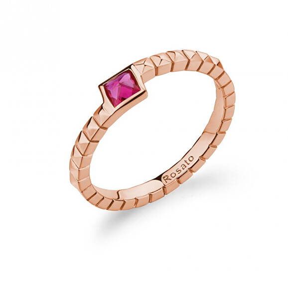 Elegante anello placcato in oro rosa con zircone cubico Cubica RZCU99