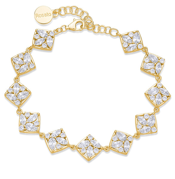 Jedinečný pozlacený náramek s kubickými zirkony Gemma RZGE57