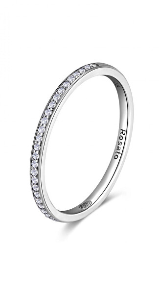Minimalistický stříbrný prsten se zirkony Allegra RZA029