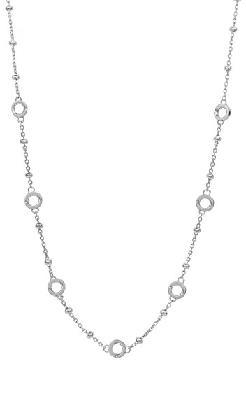 Módny strieborný náhrdelník s krúžkami na prívesky Storie RZC010