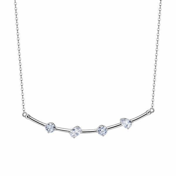 Okouzlující stříbrný náhrdelník se zirkony Storie RZC027