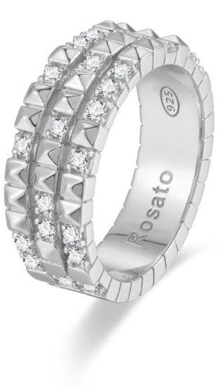 Originale anello in argento con zirconi Cubici RZA015