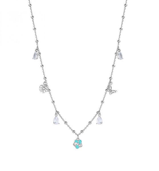 Půvabný stříbrný náhrdelník s přívěsky Gaia RZGA03