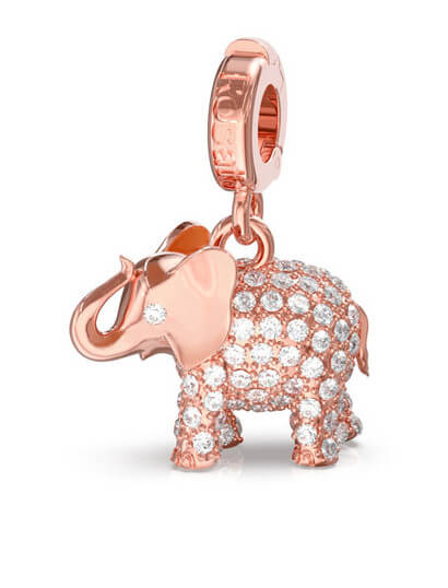 Pandantiv placat cu aur roz Elefant StorieRZLE005