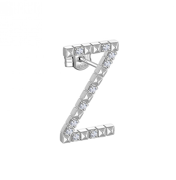 Cercel single din argint cu zirconi Z Cubica RZCU52