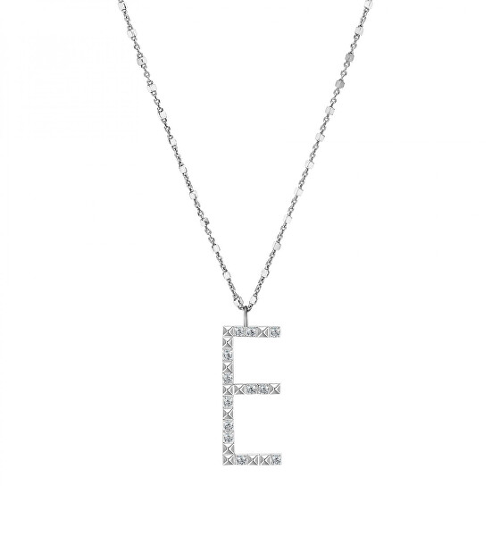 Ezüst nyaklánc medállal E betű medállal Cubica RZCU05 (lánc, medál)