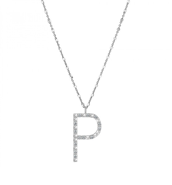 Colier din argint cu pandantiv P Cubica RZCU16 (lanț, pandantiv)