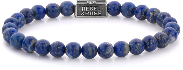 Stříbrný korálkový náramek Lapis Lazuli RR-6S002-S