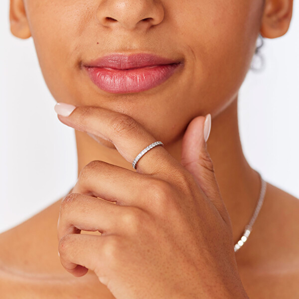 Dámský ocelový prsten se zirkony Dazzly SDZ157