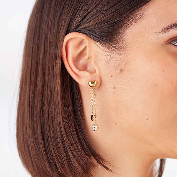 Dlouhé pozlacené náušnice s přívěsky Aurora SAR71