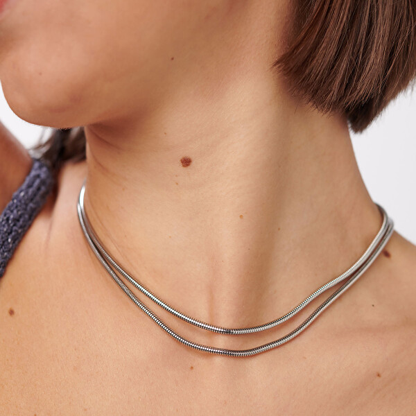 Dvojitý luxusní náhrdelník z oceli Hádek Chunky SHK110