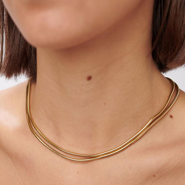 Dvojitý pozlacený náhrdelník Hádek Chunky SHK111