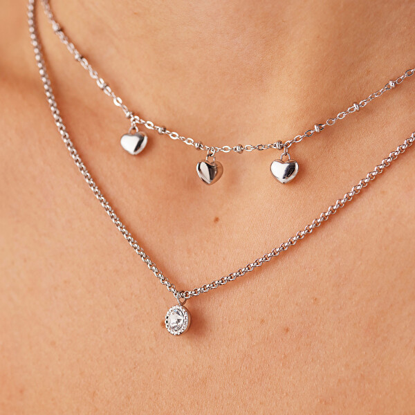 Dvojitý ocelový náhrdelník s přívěsky Aurora SAR58