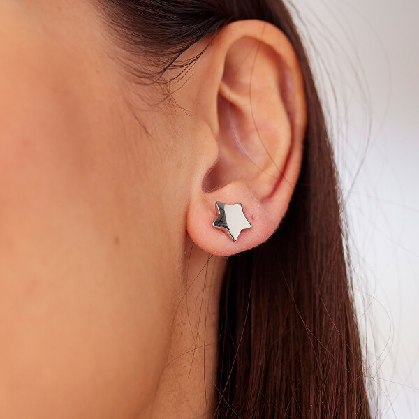 Elegantní hvězdicové náušnice z oceli CLICK SCK297