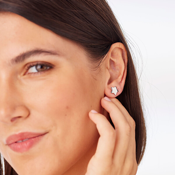 Elegantní hvězdicové náušnice z oceli CLICK SCK297