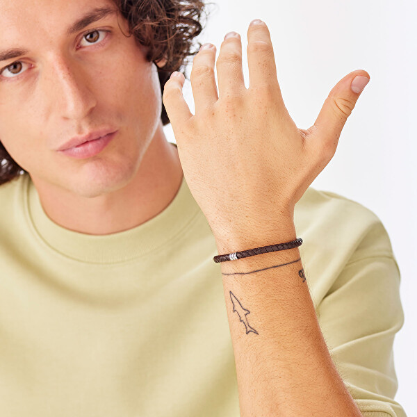 Hnědý kožený náramek Nomad SNO11