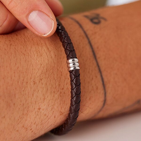 Hnědý kožený náramek Nomad SNO11