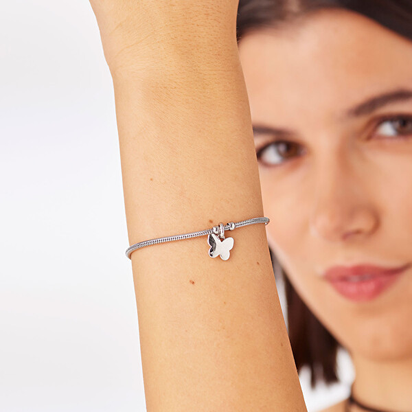 Jemný náramek s přívěskem motýla Click SCK293