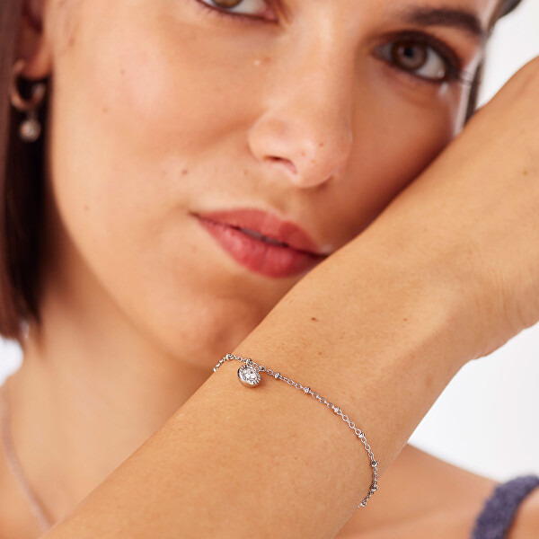 Jemný ocelový náramek s krystalem Aurora SAR62